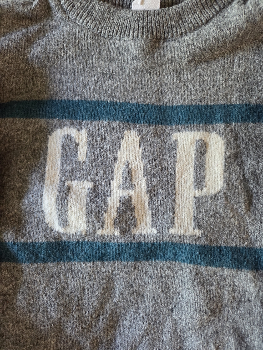 BABY GAP Boys Gray and Blue Sweater with GAP Logo Size 3T - Picture 3 of 9